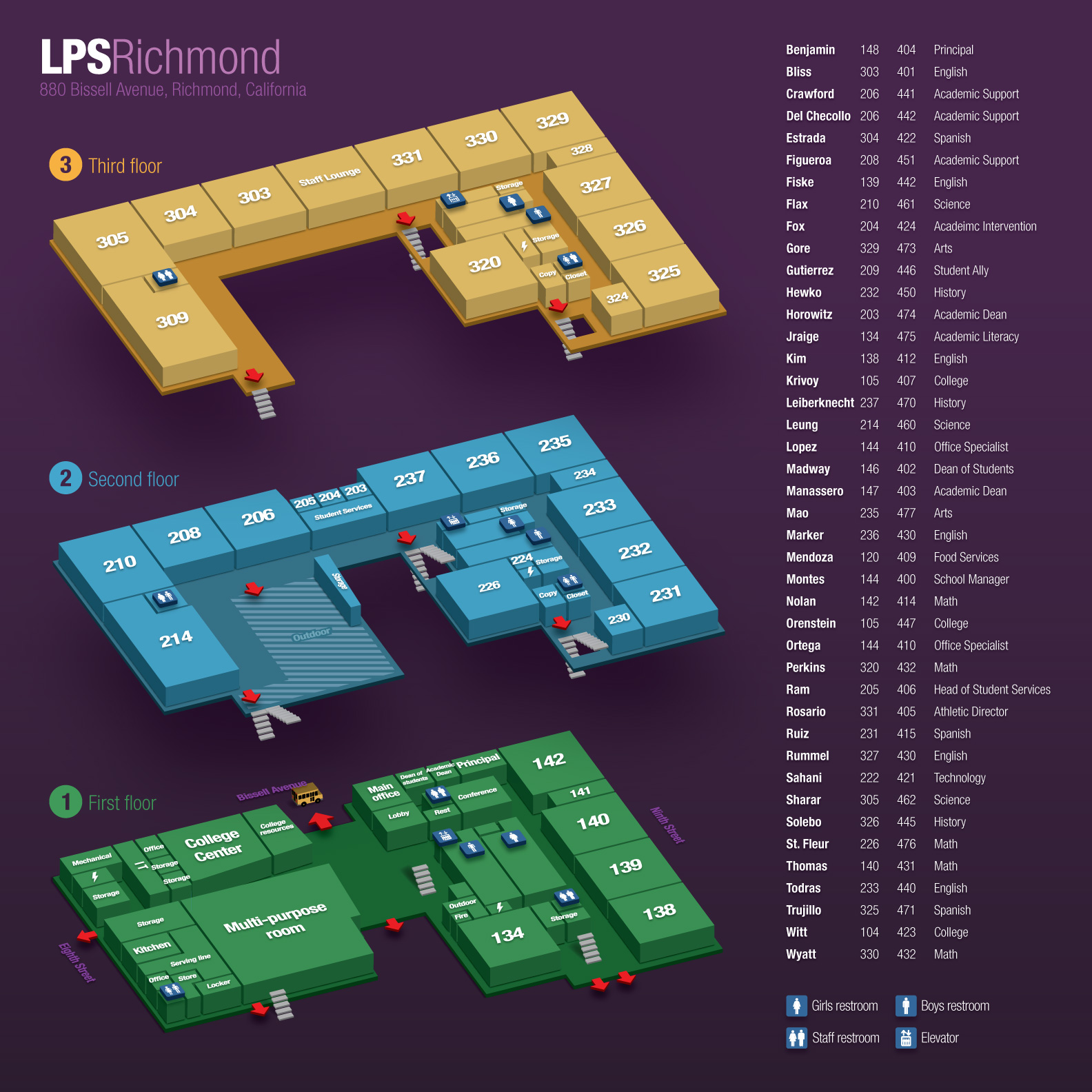 School map and directory design.